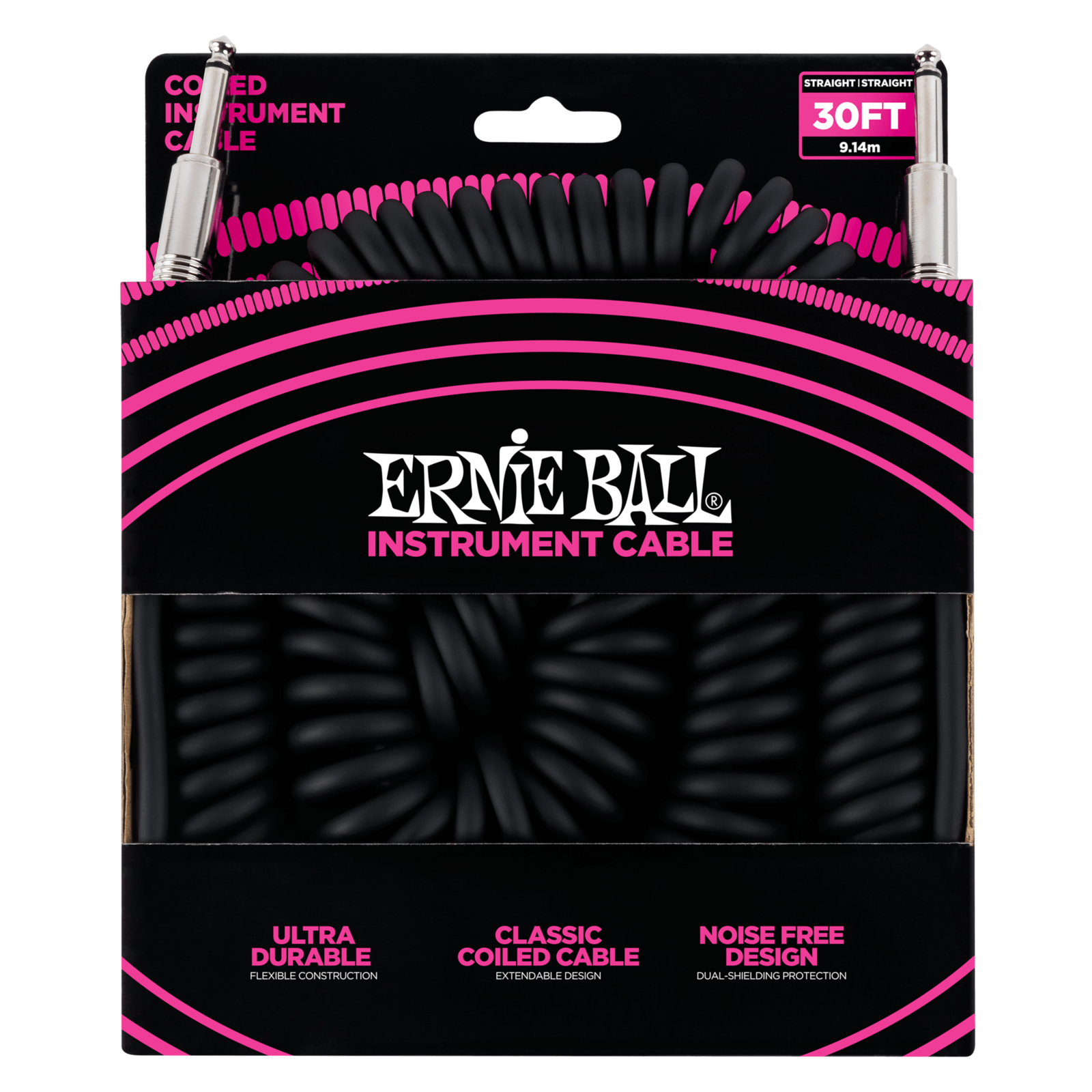 Ernie Ball Ultraflex 30Ft (10M) Coiled Cable Bl