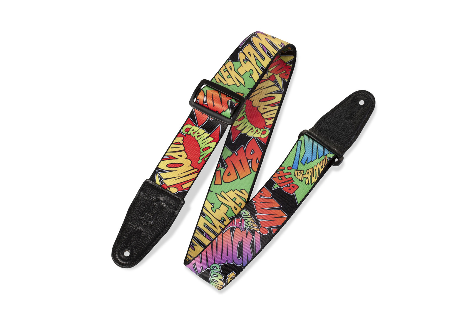 LEVY'S Polyester Comic Book Onomatopoeia Motif Guitar Strap 2" Wide