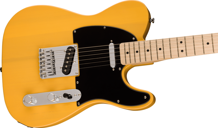 Squier Sonic® Telecaster®, Maple Fingerboard, Black Pickguard, Butterscotch Blonde