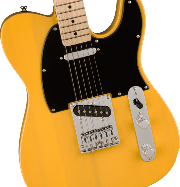 Squier Sonic® Telecaster®, Maple Fingerboard, Black Pickguard, Butterscotch Blonde
