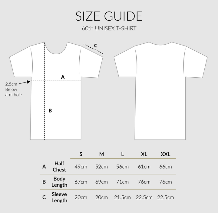 60th Anniversary Vintage T Shirt Size M