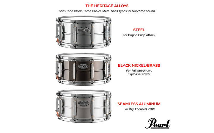 Pearl Sensitone Heritage Alloy Aluminum Snare Drum