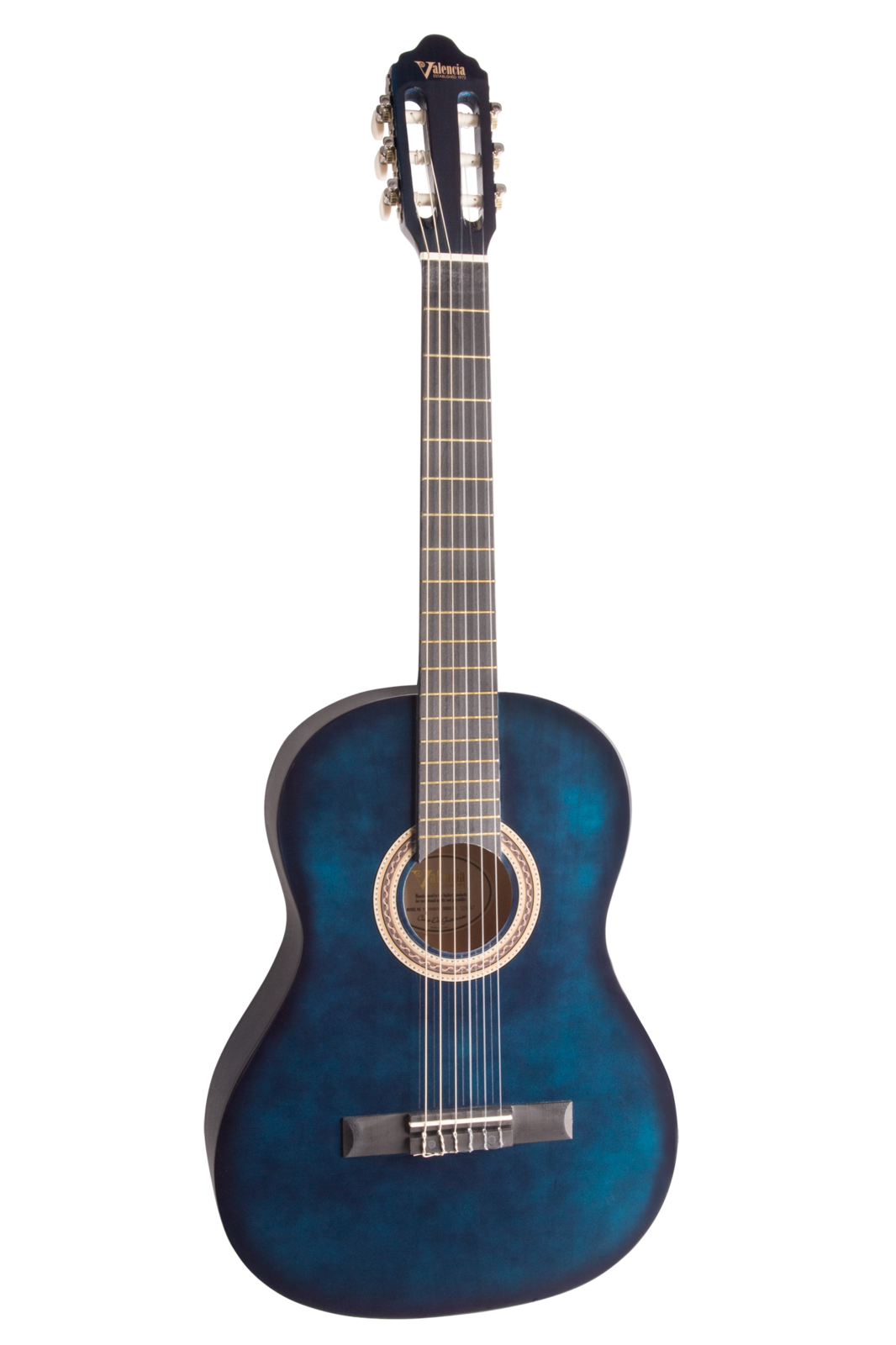 Valencia 100 Series 4/4 Classical Guitar in Blue Burst
