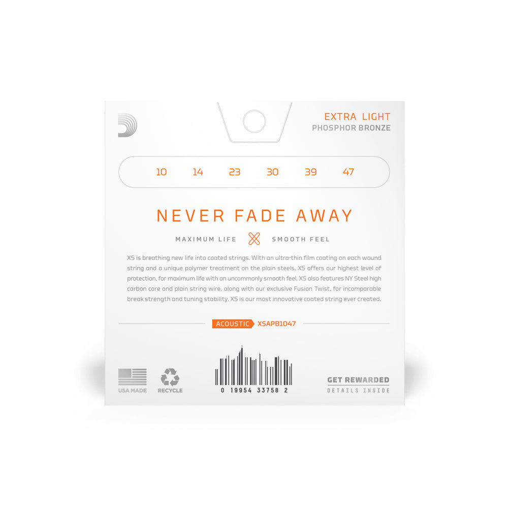 D'Addario XS Acoustic Guitar String Set 10-47