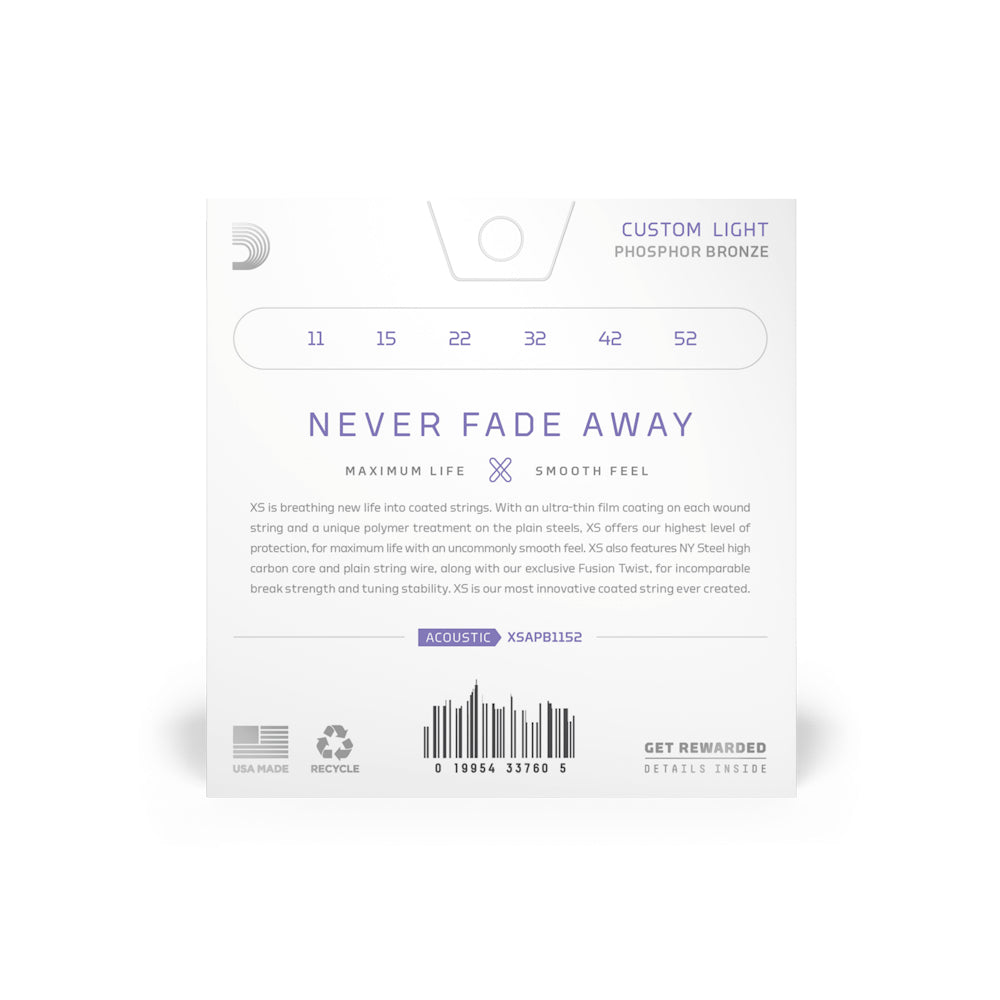 D'Addario XS Acoustic Guitar String Set 11-52