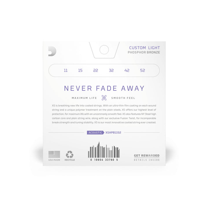 D'Addario XS Acoustic Guitar String Set 11-52