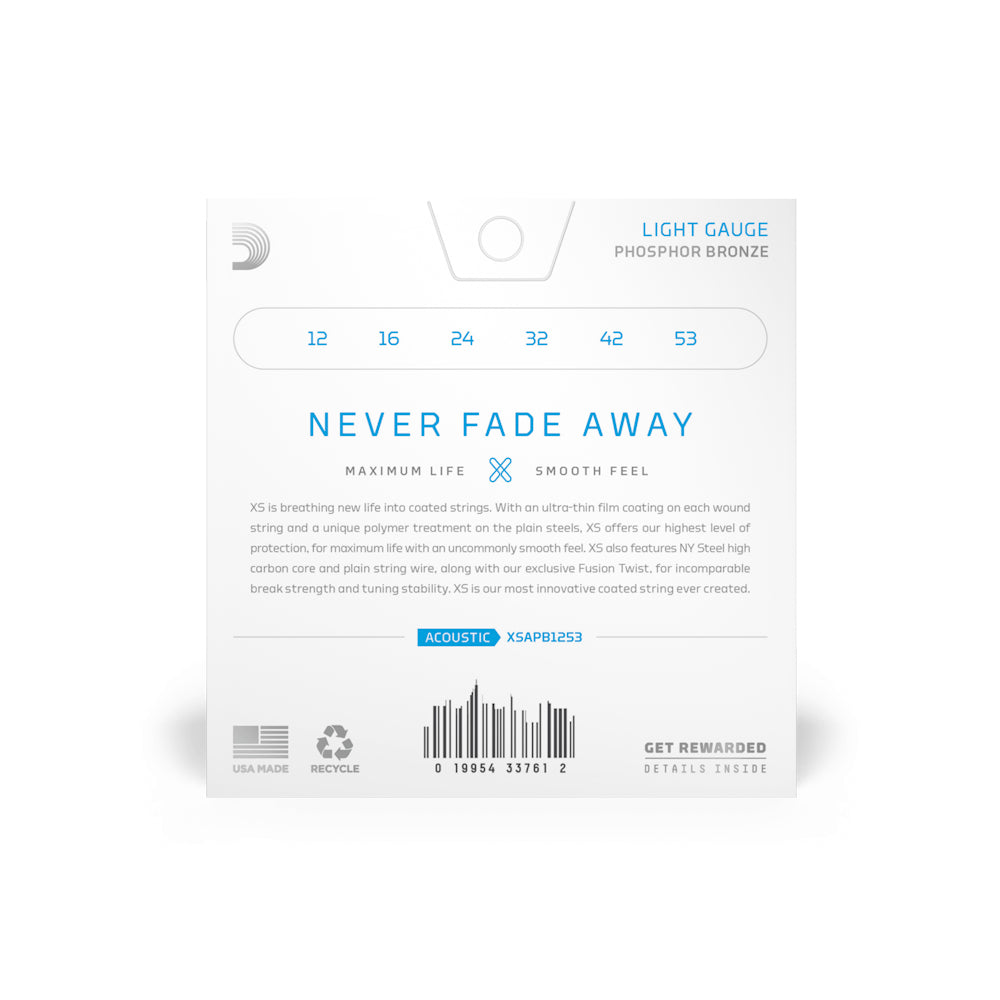 D'Addario XS Acoustic Guitar String Set 12-53