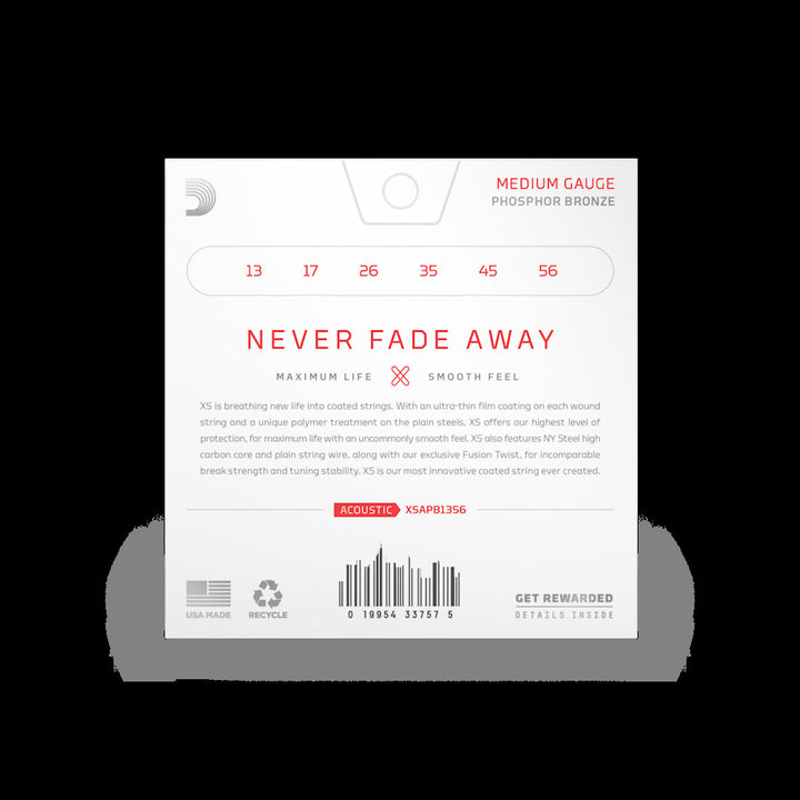 D'Addario XS 13-56 Coated Acoustic Guitar String Set