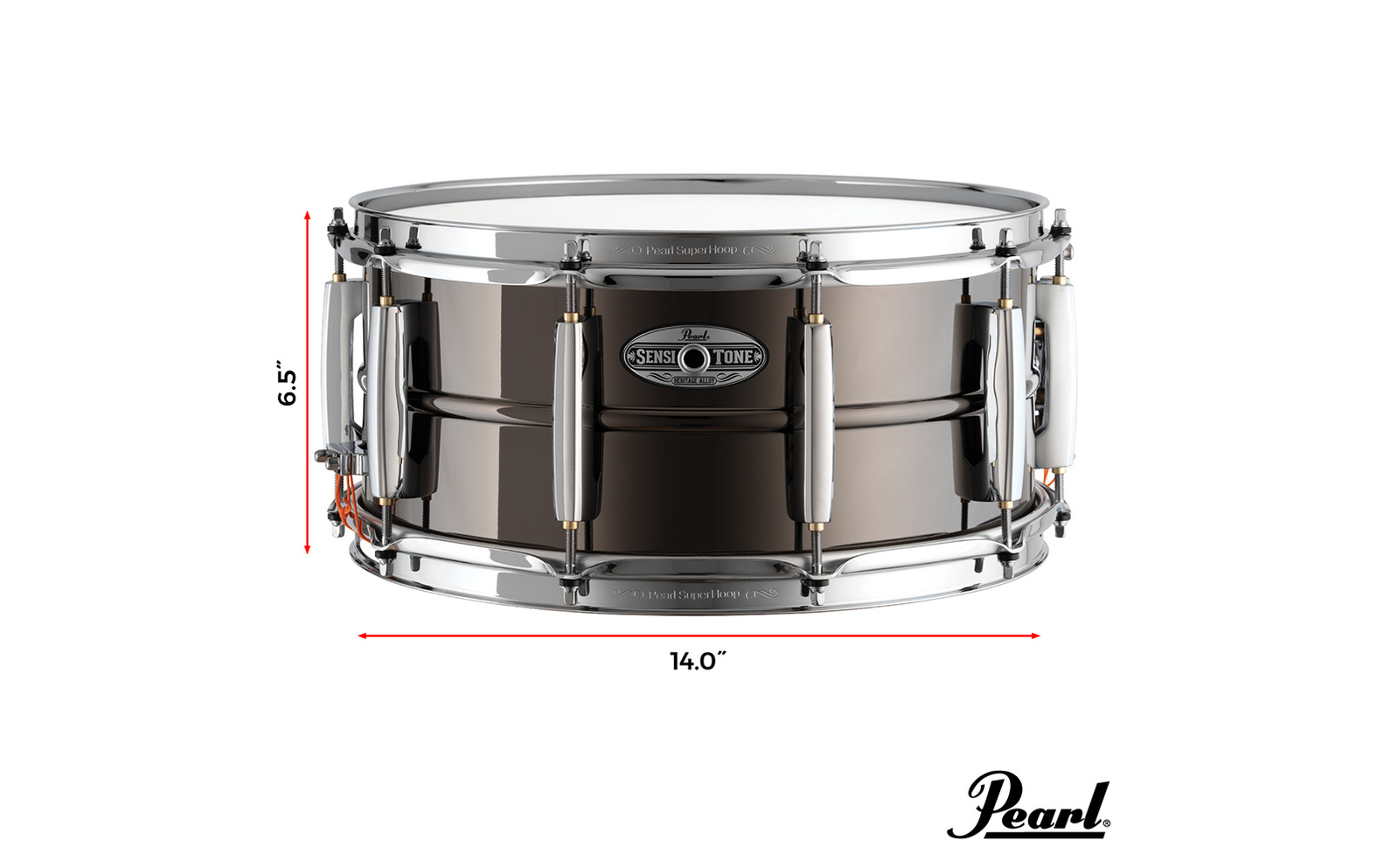 Pearl Sensitone Heritage Alloy Black Brass Snare Drum