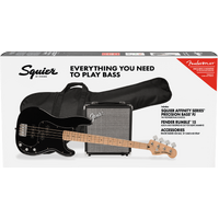 Affinity Series Precision Bass® PJ Pack, Maple Fingerboard, Black, Gig Bag, Rumble 15 - 240V AU