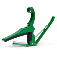 Green Capo For Acoustic Guitars. Easy Headstock Park And One Hand Reposition.