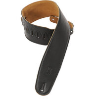 LEVY'S Black Garment Leather Bass Guitar Strap 3 1/2" Wide