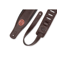 Dark Brown Garment Leather Guitar Strap 3" Wide