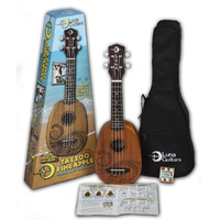 Luna Uketattoo Ukulele Pineapple Tattoo Soprano W/ Gigbag