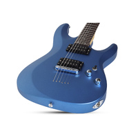 Schecter C-6 Deluxe Electric Guitar in Satin Metallic Light Blue