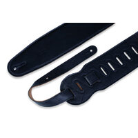 LEVY'S Black Garment Leather Bass Guitar Strap 3 1/2" Wide