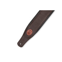 Dark Brown Garment Leather Guitar Strap 3" Wide