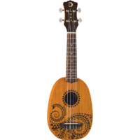 Luna Uketattoo Ukulele Pineapple Tattoo Soprano W/ Gigbag