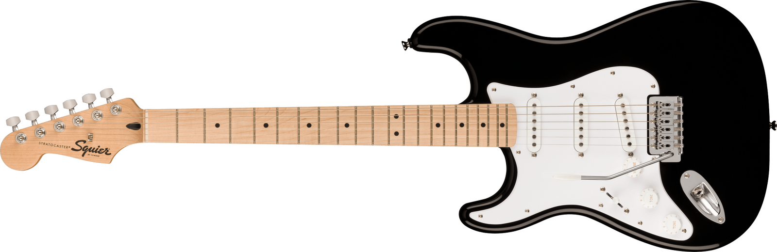 Squier Sonic Stratocaster Left Hand in Black with Maple Neck