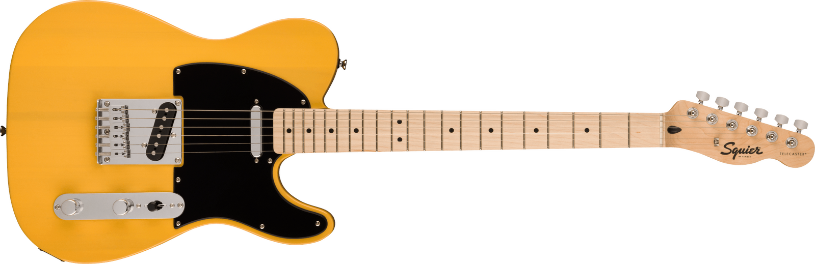 Squier Sonic® Telecaster®, Maple Fingerboard, Black Pickguard, Butterscotch Blonde