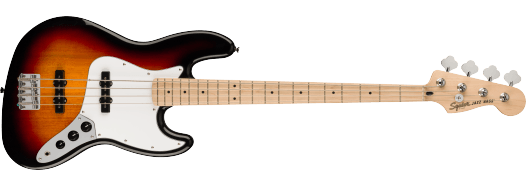 Affinity Series® Jazz Bass®, Maple Fingerboard, White Pickguard, 3-Color Sunburst