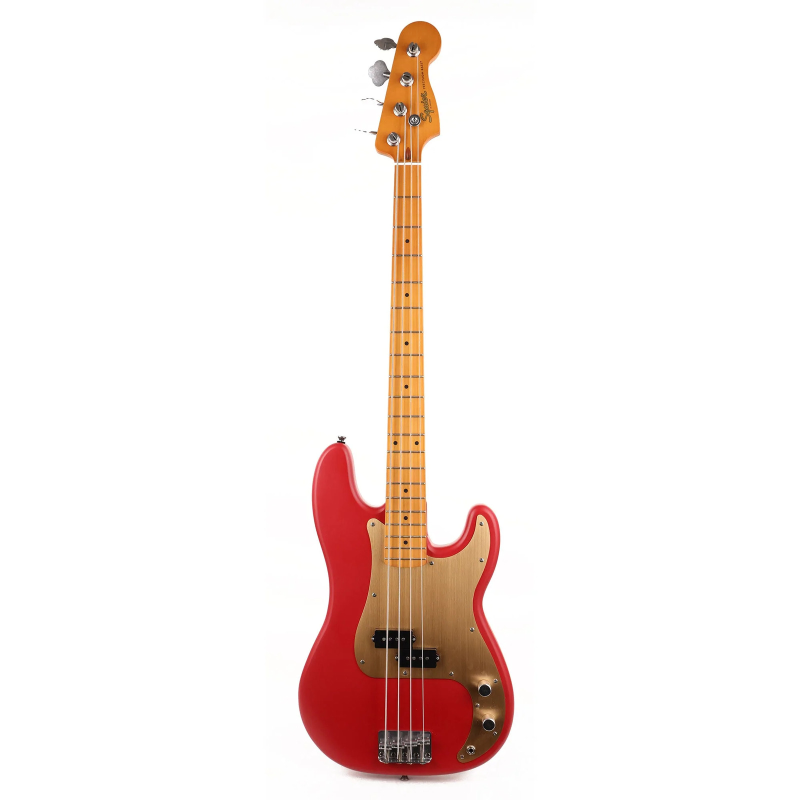 Squier 40Th Anniversary Precision Bass Vintage Edition Satin Dakota Red W/ Gold Anodized Pickguard
