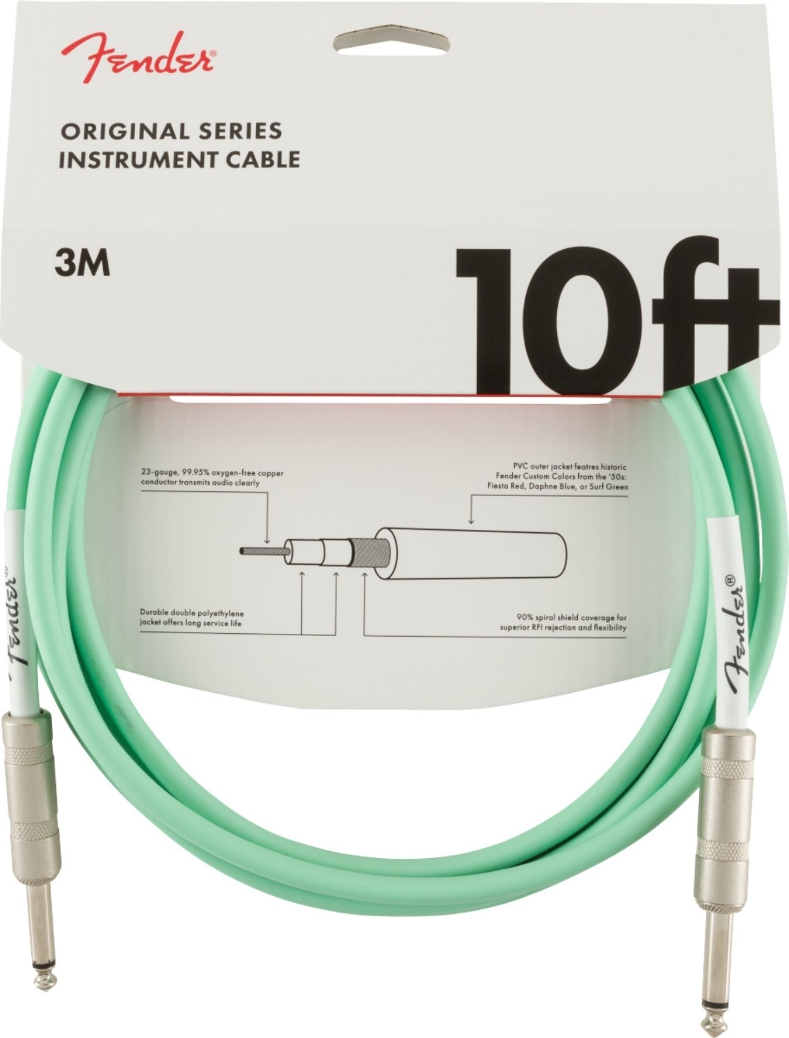 Fender Original 10FT Instrument Cable Surf Green