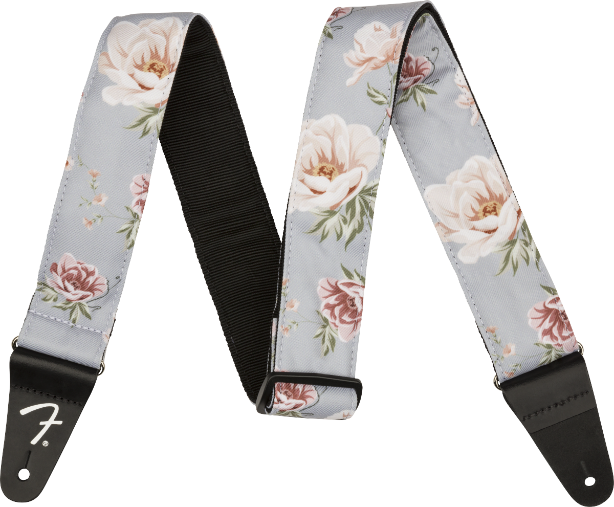 Floral Strap, Gray, 2"