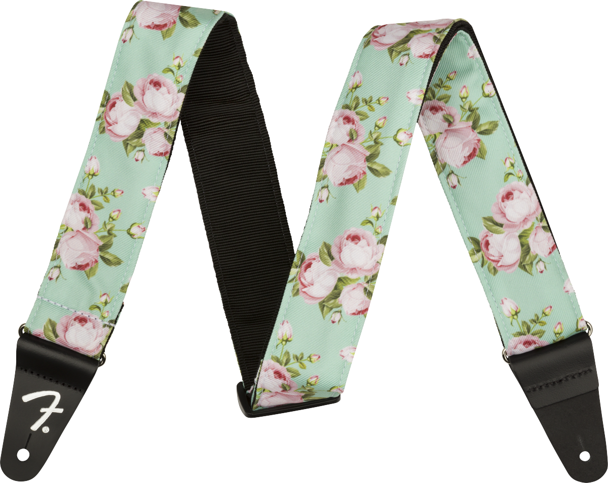 Floral Strap, Surf Green, 2"