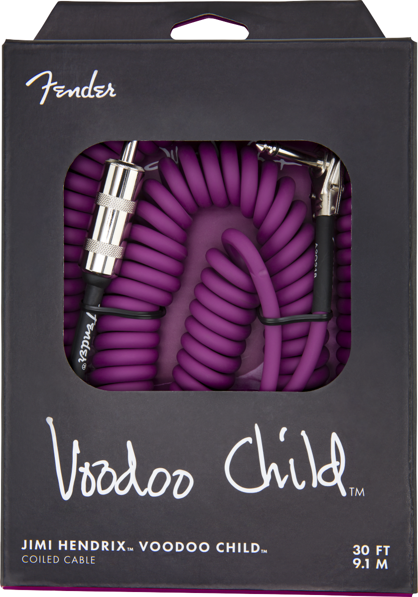Hendrix Voodoo Child Coil Instrument Cable, Straight/Angle, 30', Purple