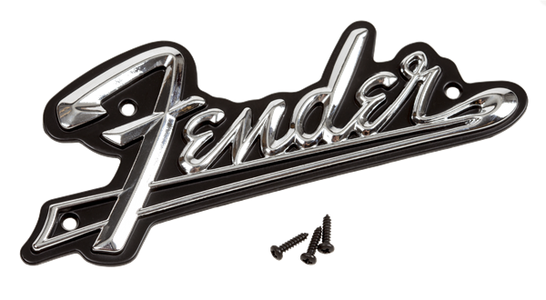 Fender® Black Panel Amplifier Logo, Silver/Black