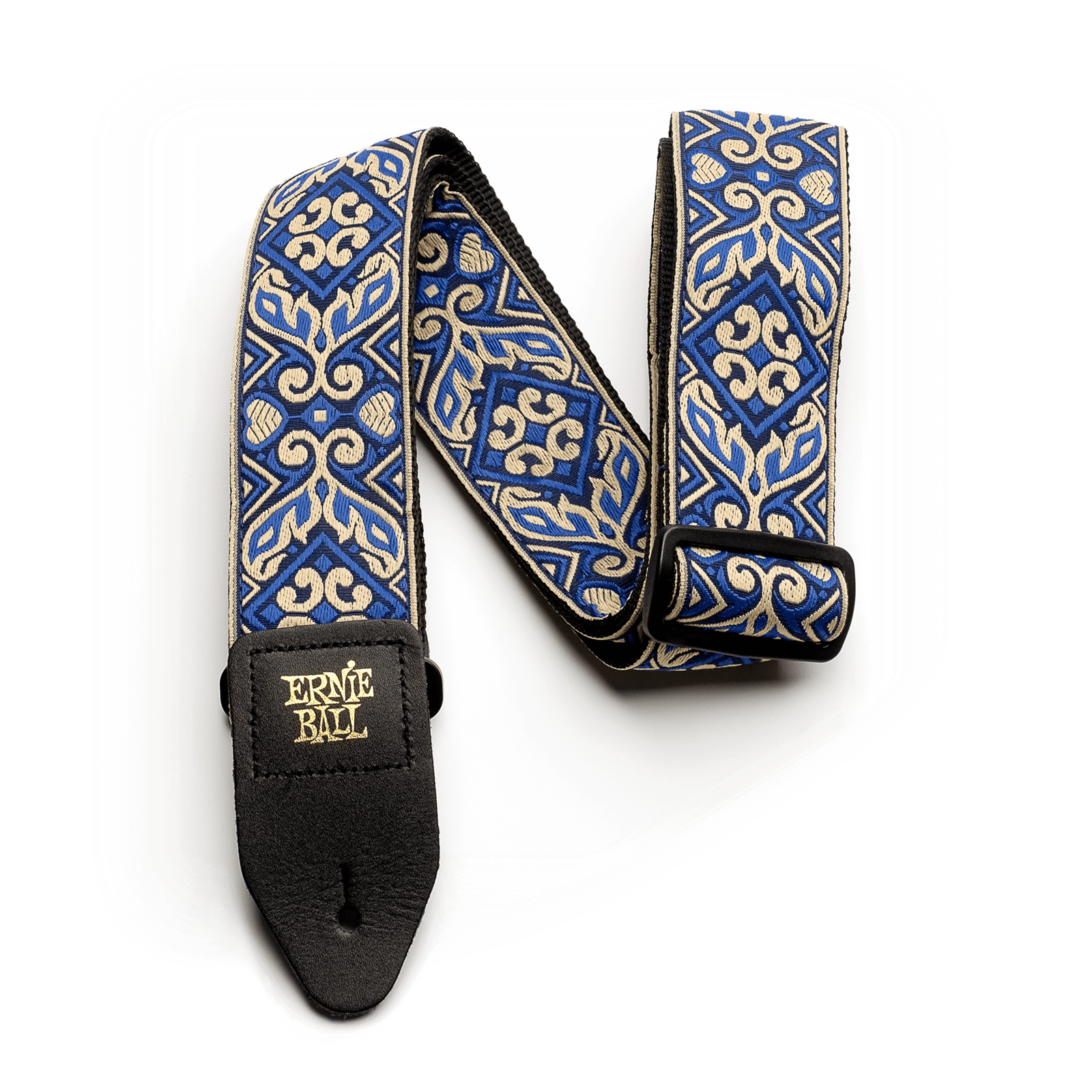 Strap Jacquard Tribal Blue Leather And Polypro 41-72