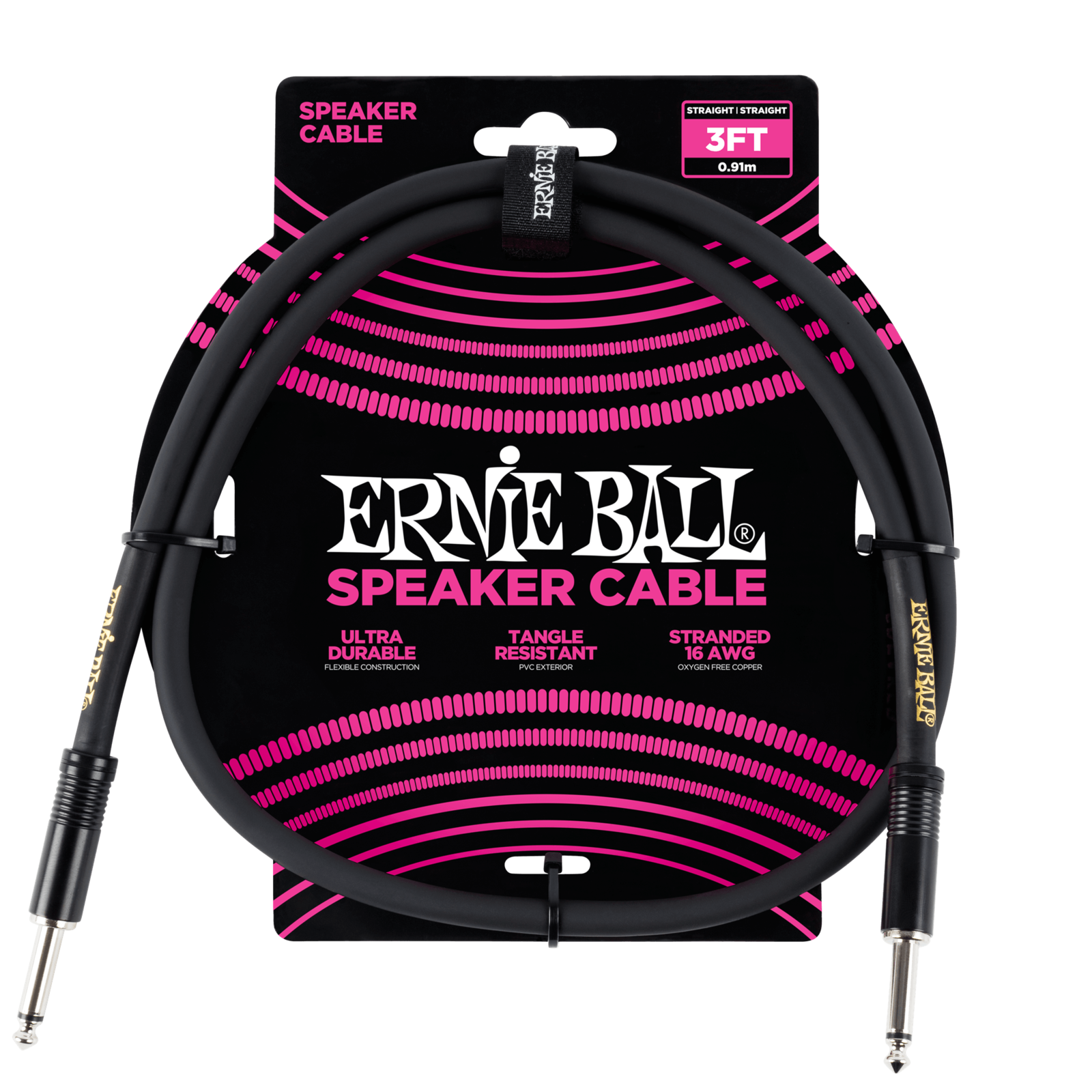 3 Ft Speaker Cable Strght/Strght Black