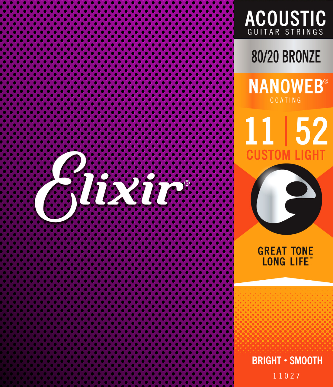 Acoustic Gtr Str Set 11/52 Ctd-Br C/Lt Nanoweb