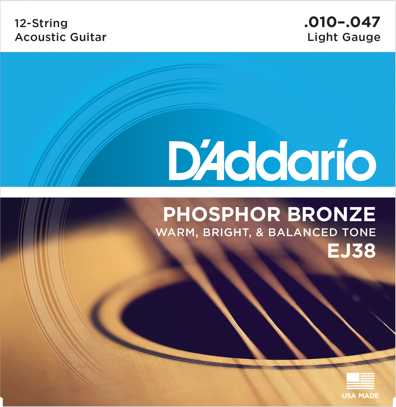 Acoustic Gtr 12 Str Set 10/47 Ph/Br Lgt - EJ38
