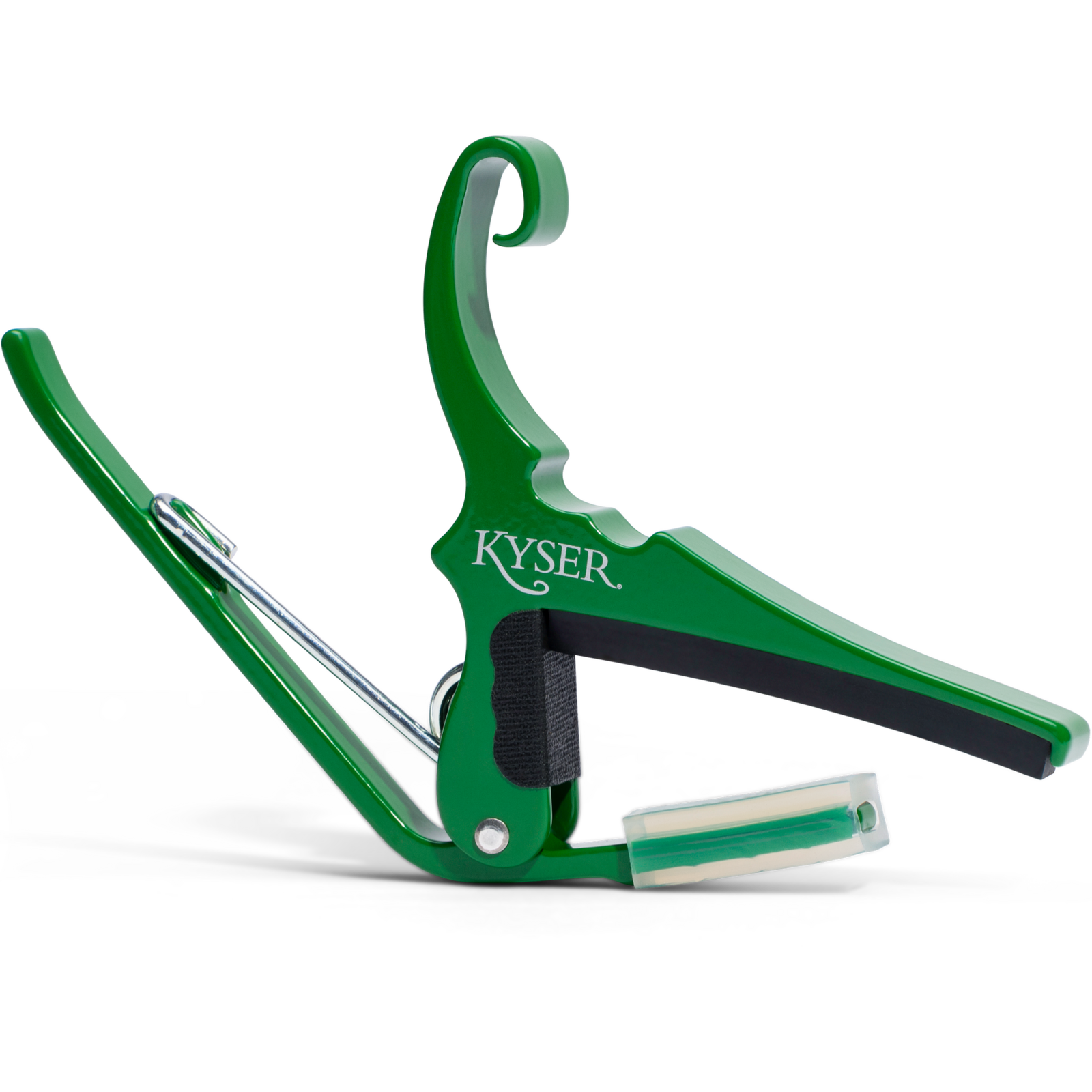 Green Capo For Acoustic Guitars. Easy Headstock Park And One Hand Reposition.