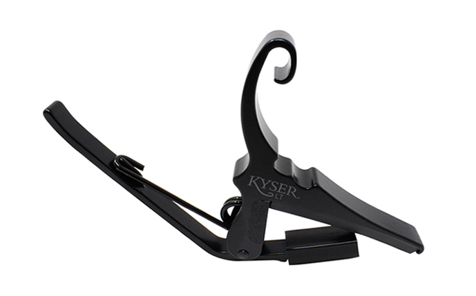Matte Black Low Tension Capo For Acoustic Guitars. 