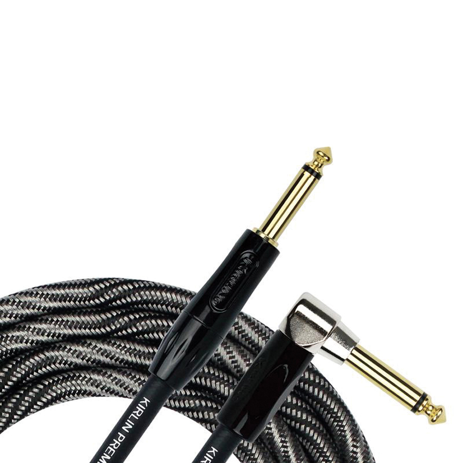 Kirlin 20Ft Premium Plus Wave Black Guitar Cable Ra - Straight