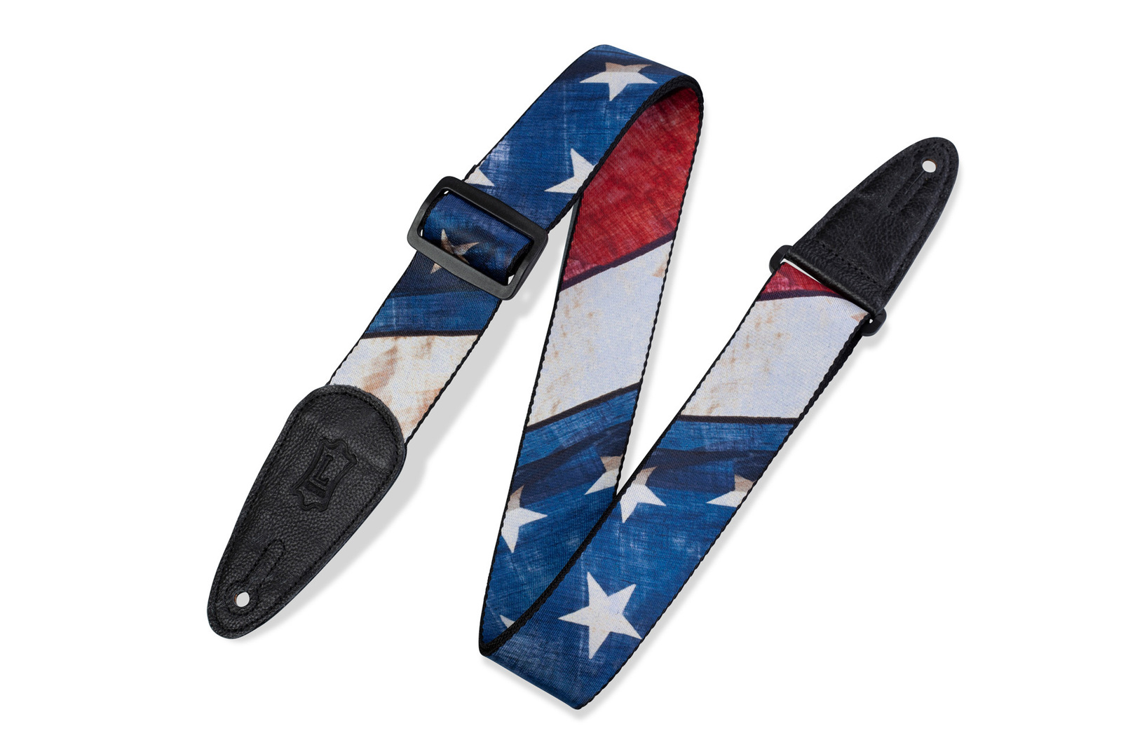 LEVY'S American Flag Motif Polyester Guitar Strap 2'' Wide