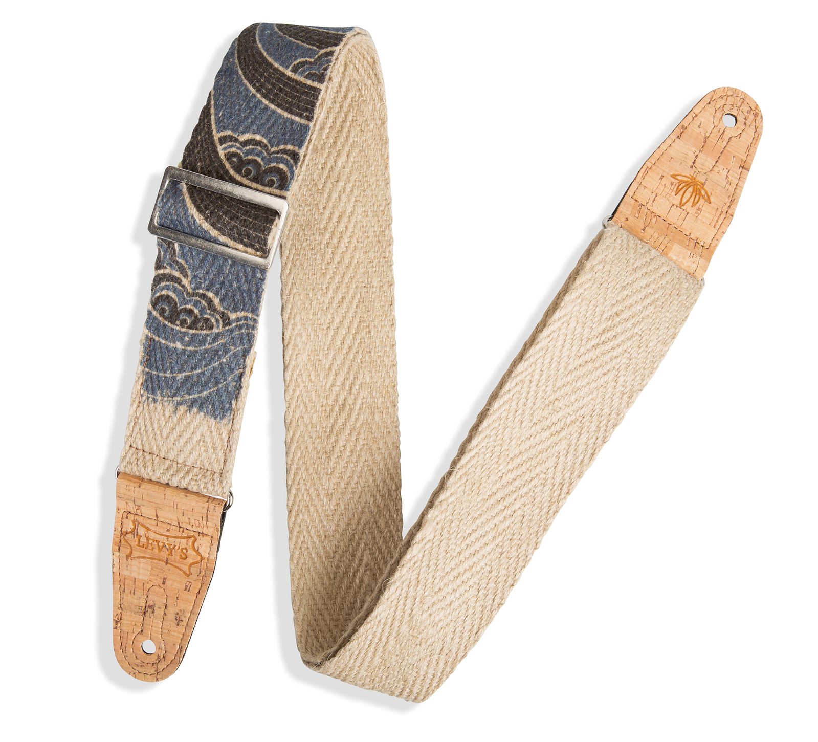 LEVY'S Vegan Hemp Island Design Guitar Strap 2" Wide