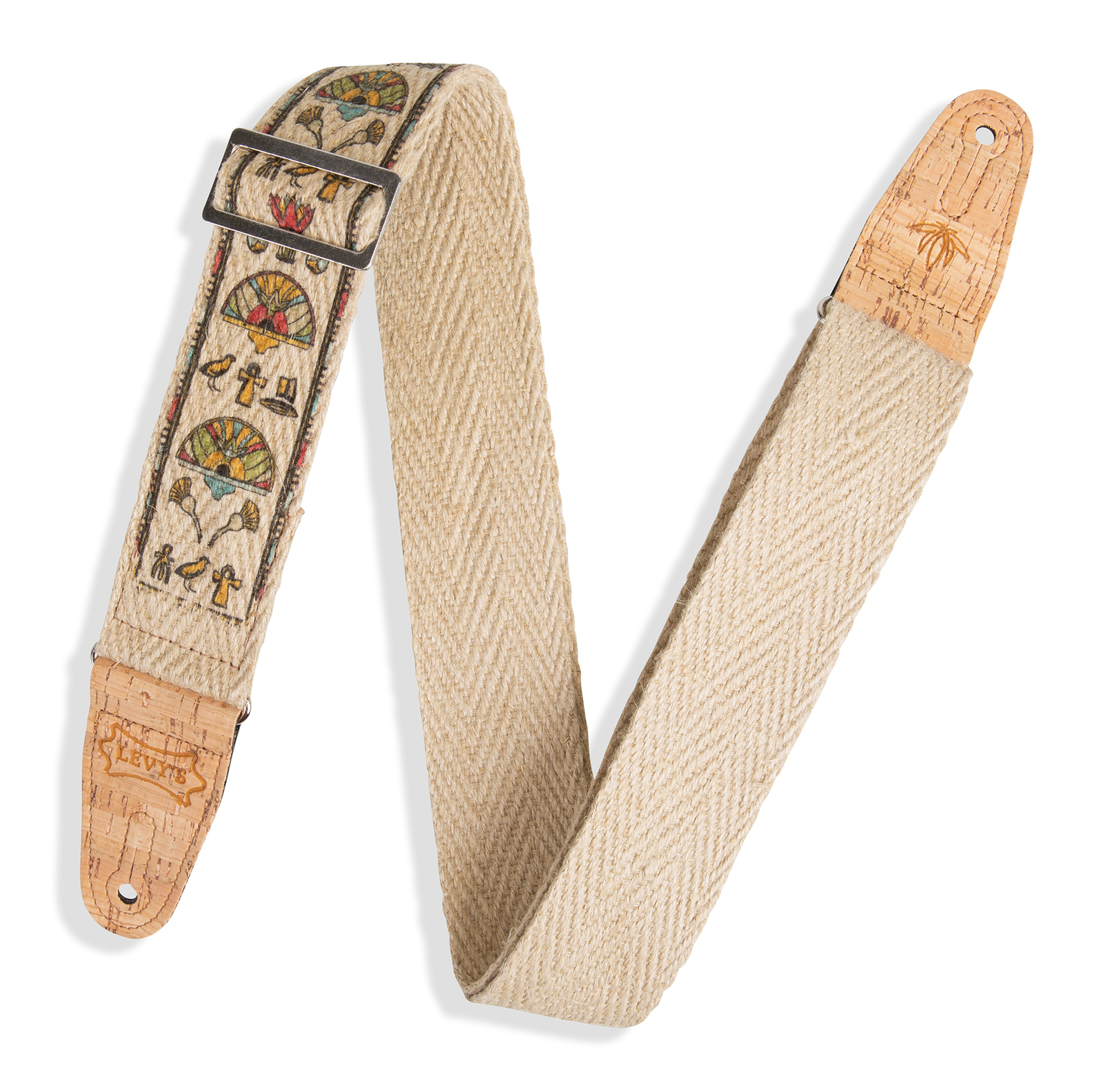 LEVY'S Vegan Hemp Egyptian Design Guitar Strap 2" Wide