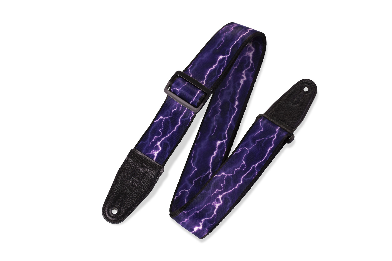LEVY'S Polyester Lightening Motif Guitar Strap 2" Wide