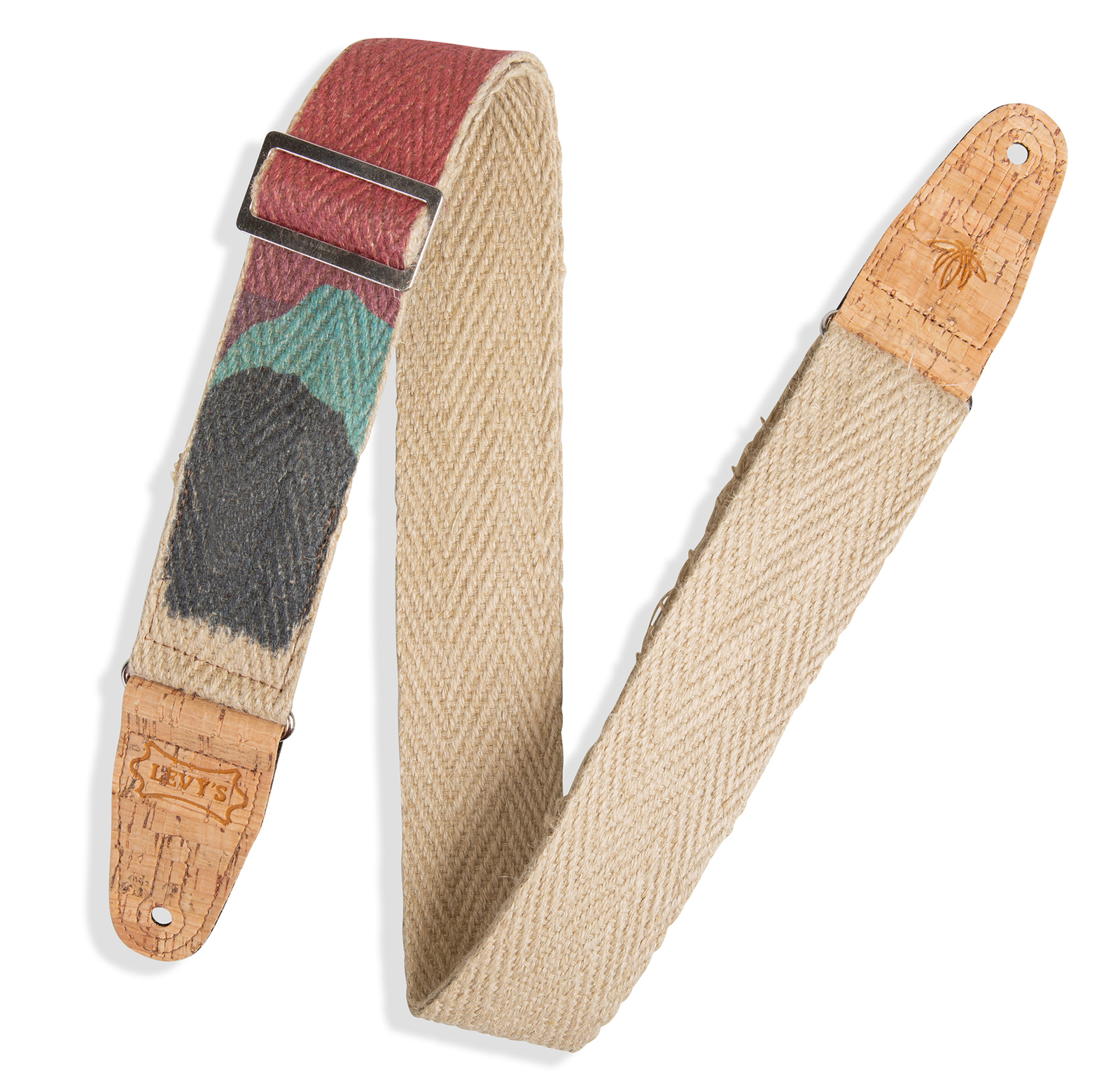 LEVY'S Vegan Hemp Sunset Design Guitar Strap 2" Wide