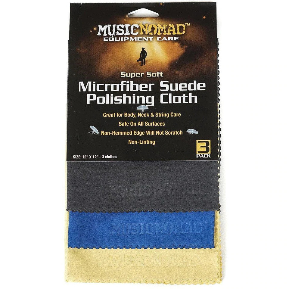 MUSIC NOMAD - 3pk Microfiber Suede Cloths