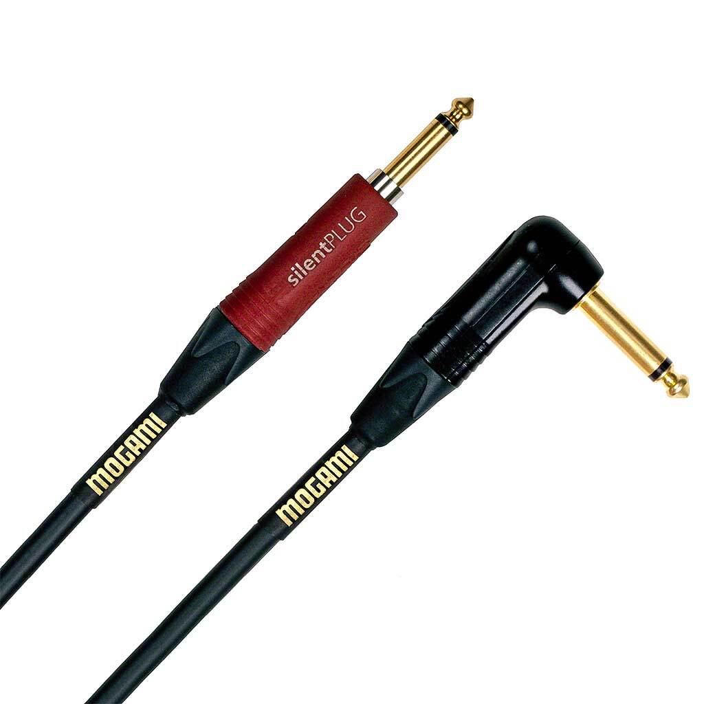 Mogami 18FT Gold Instrument Cable Straight Silent - Right Angle