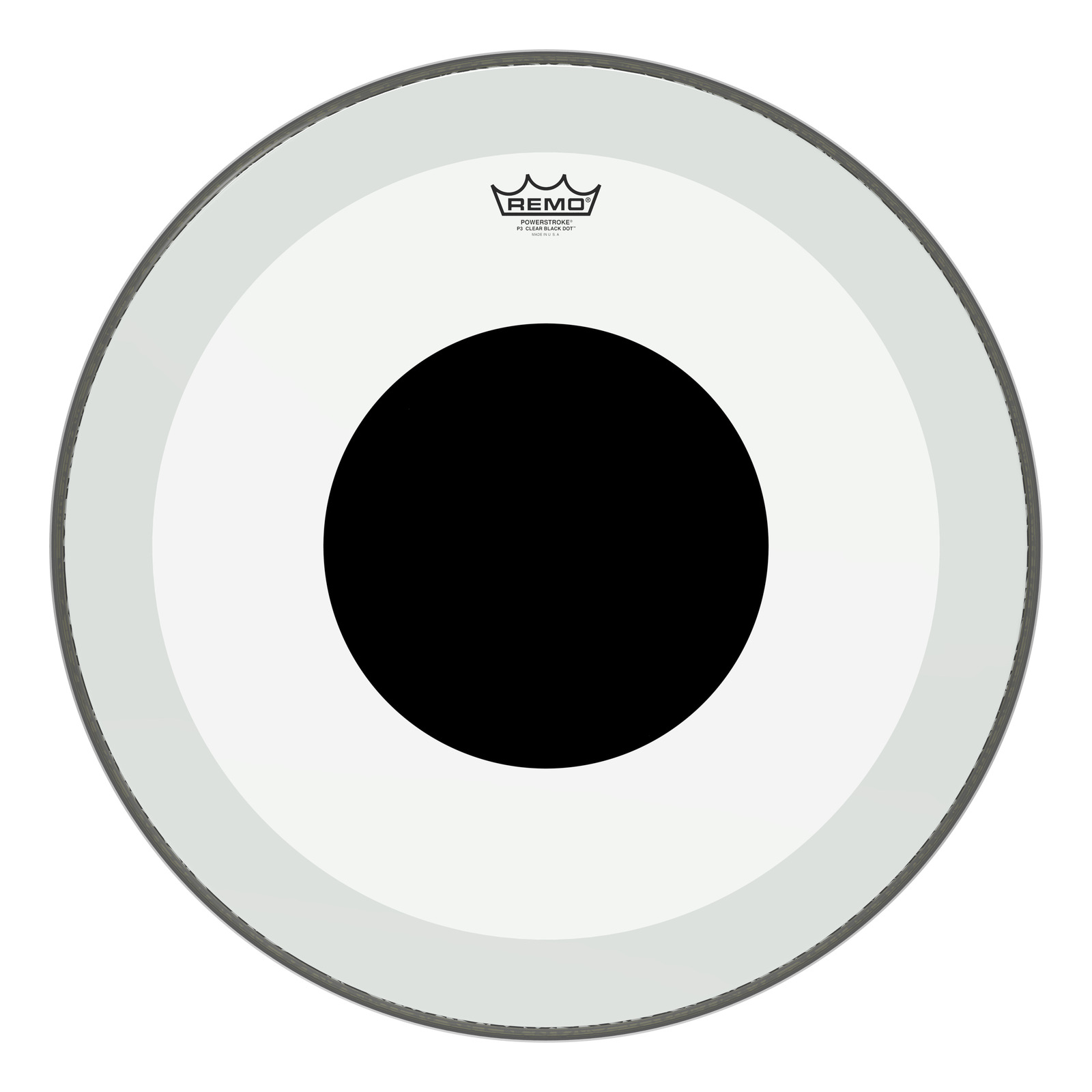 Powerstroke® P3 Clear Black Dot™ Bass Drumhead - Top Black Dot™, 22"
