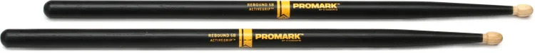 Promark R5BAG Rebound Drumsticks with ActiveGrip - 5B - Wood Tip