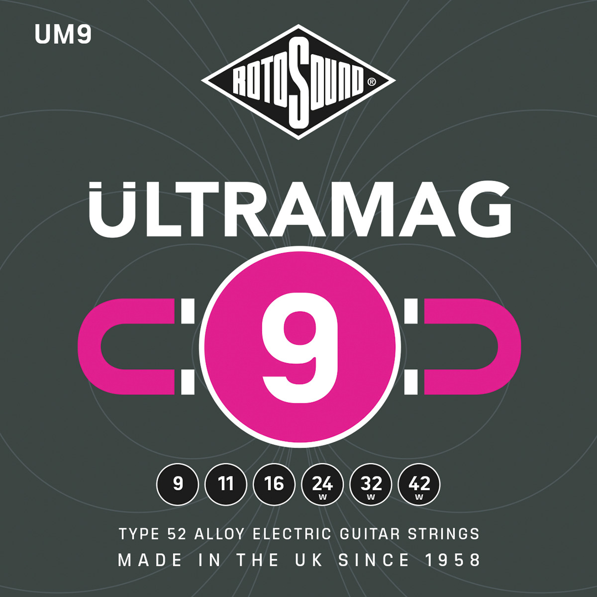 Rotosound Rum9 Ultramag Electric Set 9 - 42