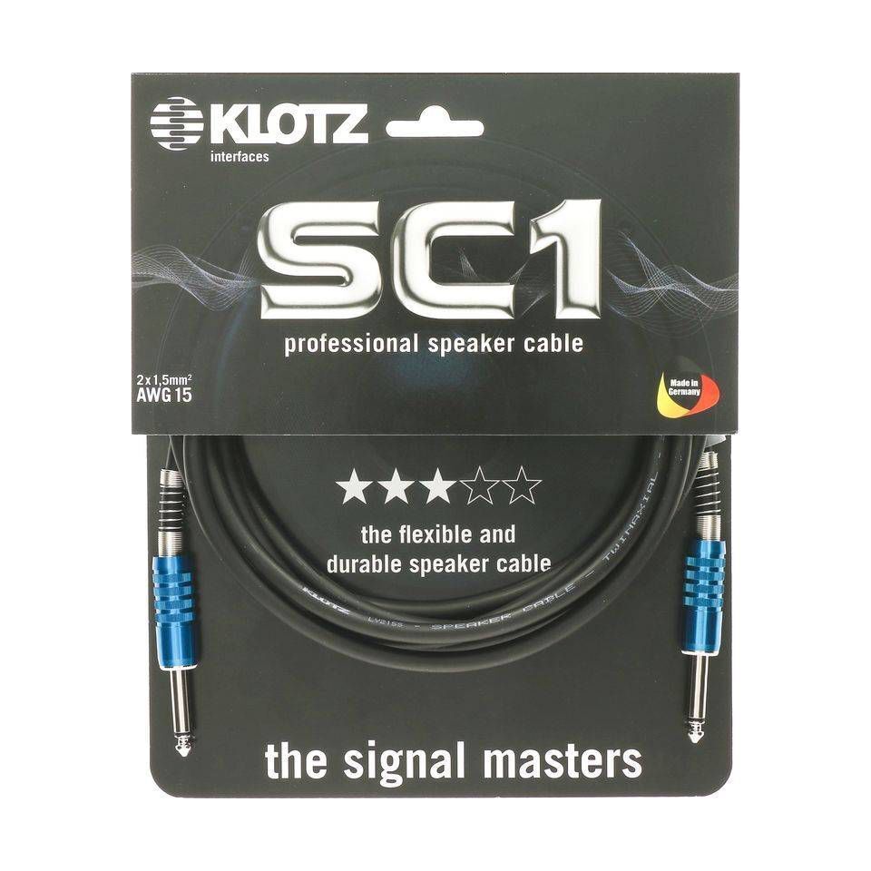 Klotz SC1 Speaker Cable 1M Jack to Jack