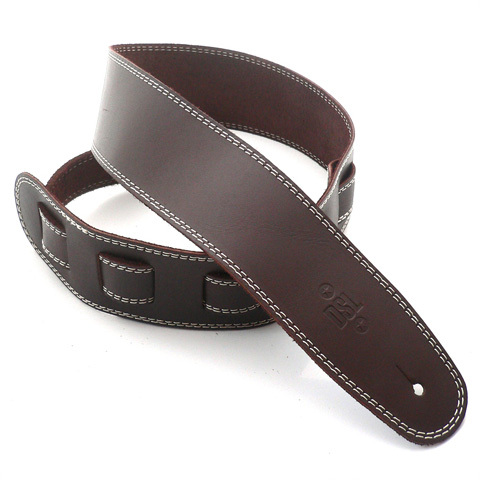 2.5" Single Ply Saddle Brown/Beige Stitch